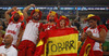Spanish fans during FIBA European basketball championships 2013 half final match between France and Spain. Half final match of FIBA European basketball championships 2013 between France and Spain was played on Friday, 20th of September 2013 in Stozice arena in Ljubljana, Slovenia.

