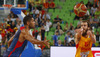 Sergio Rodriguez (no.6) of Spain passing the ball during FIBA European basketball championships 2013 half final match between France and Spain. Half final match of FIBA European basketball championships 2013 between France and Spain was played on Friday, 20th of September 2013 in Stozice arena in Ljubljana, Slovenia.

