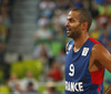 Tony Parker (no.9) of France during FIBA European basketball championships 2013 half final match between France and Spain. Half final match of FIBA European basketball championships 2013 between France and Spain was played on Friday, 20th of September 2013 in Stozice arena in Ljubljana, Slovenia.
