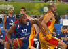 Boris Diaw (no.13) of France (L) and Xavier Rey (no.7) of Spain (R) during FIBA European basketball championships 2013 half final match between France and Spain. Half final match of FIBA European basketball championships 2013 between France and Spain was played on Friday, 20th of September 2013 in Stozice arena in Ljubljana, Slovenia.
