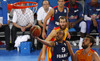 Tony Parker (no.9) of France scoring during FIBA European basketball championships 2013 half final match between France and Spain. Half final match of FIBA European basketball championships 2013 between France and Spain was played on Friday, 20th of September 2013 in Stozice arena in Ljubljana, Slovenia.
