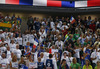 French fans during FIBA European basketball championships 2013 final match between France and Lithuania. Final match of FIBA European basketball championships 2013 between France and Lithuania was played on Sunday, 22nd of September 2013 in Stozice arena in Ljubljana, Slovenia.
