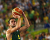 Mantas Kalnietis (no.5) of Lithuania shooting free throw during FIBA European basketball championships 2013 final match between France and Lithuania. Final match of FIBA European basketball championships 2013 between France and Lithuania was played on Sunday, 22nd of September 2013 in Stozice arena in Ljubljana, Slovenia.
