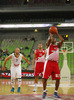 De Marcus Nelson (no.20) of Crvena Zvezda shooting free throw during match of 4th round of ABA Basketball League between Union Olimpija, Slovenia, and Crvena Zvezda, Serbia. Match of ABA Basketball League between Union Olimpija, Slovenia, and Crvena Zvezda, Serbia, was played on Sunday, 20th of October 2013 in Stozice arena in Ljubljana, Slovenia.
