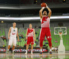 Rasko Katic (no.15) of Crvena Zvezda shooting free throw during match of 4th round of ABA Basketball League between Union Olimpija, Slovenia, and Crvena Zvezda, Serbia. Match of ABA Basketball League between Union Olimpija, Slovenia, and Crvena Zvezda, Serbia, was played on Sunday, 20th of October 2013 in Stozice arena in Ljubljana, Slovenia.
