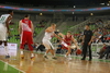 Jaka Blazic (no.11) of Crvena Zvezda (R)  and Sasu Salin (no.10) of Union Olimpija (L) during match of 4th round of ABA Basketball League between Union Olimpija, Slovenia, and Crvena Zvezda, Serbia. Match of ABA Basketball League between Union Olimpija, Slovenia, and Crvena Zvezda, Serbia, was played on Sunday, 20th of October 2013 in Stozice arena in Ljubljana, Slovenia.
