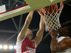 Jaka Blazic (no.11) of Crvena Zvezda scoring during match of 4th round of ABA Basketball League between Union Olimpija, Slovenia, and Crvena Zvezda, Serbia. Match of ABA Basketball League between Union Olimpija, Slovenia, and Crvena Zvezda, Serbia, was played on Sunday, 20th of October 2013 in Stozice arena in Ljubljana, Slovenia.
