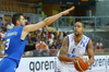 Gerald Lee (no.8) of Finland (R) and Andrea Bargnani (no.9) of Italy (L) during basketball match of Adecco cup between Finland and Italy. Basketball match of Adecco cup between Finland and Italy was played in Bonifika arena in Koper, Slovenia, on Friday, 21st of August 2015.
