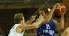 Petteri Koponen (no.11) of Finland (R) and Jaka Blazic (no.9) of Slovenia (L) during basketball match of Adecco cup between Finland and Slovenia. Basketball match of Adecco cup between Finland and Slovenia was played in Bonifika arena in Koper, Slovenia, on Saturday, 22nd of August 2015.
