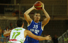 Erik Murphy (no.33) of Finland (R) and Sasa Zagorac (no.17) of Slovenia (L) during basketball match of Adecco cup between Finland and Slovenia. Basketball match of Adecco cup between Finland and Slovenia was played in Bonifika arena in Koper, Slovenia, on Saturday, 22nd of August 2015.
