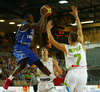 Jamar Wilson (no.31) of Finland jumping for the ball during basketball match of Adecco cup between Finland and Slovenia. Basketball match of Adecco cup between Finland and Slovenia was played in Bonifika arena in Koper, Slovenia, on Saturday, 22nd of August 2015.
