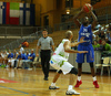 Jamar Wilson (no.31) of Finland (R) against NebojÅ¡a Joksimovic (no.1) of Slovenia (L) during basketball match of Adecco cup between Finland and Slovenia. Basketball match of Adecco cup between Finland and Slovenia was played in Bonifika arena in Koper, Slovenia, on Saturday, 22nd of August 2015.
