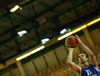 Petteri Koponen (no.11) of Finland shooting free throw after foul on him during basketball match of Adecco cup between Finland and Slovenia. Basketball match of Adecco cup between Finland and Slovenia was played in Bonifika arena in Koper, Slovenia, on Saturday, 22nd of August 2015.
