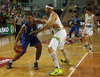 Gerald Lee (no.8) of Finland (L) and Miha Zupan (no.13) of Slovenia (R) during basketball match of Adecco cup between Finland and Slovenia. Basketball match of Adecco cup between Finland and Slovenia was played in Bonifika arena in Koper, Slovenia, on Saturday, 22nd of August 2015.
