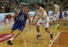 Erik Murphy (no.33) of Finland (L) and Zoran Dragic (no.12) of Slovenia (R) during basketball match of Adecco cup between Finland and Slovenia. Basketball match of Adecco cup between Finland and Slovenia was played in Bonifika arena in Koper, Slovenia, on Saturday, 22nd of August 2015.
