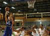 Erik Murphy (no.33) of Finland (L) scoring during basketball match of Adecco cup between Finland and Slovenia. Basketball match of Adecco cup between Finland and Slovenia was played in Bonifika arena in Koper, Slovenia, on Saturday, 22nd of August 2015.

