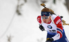 Winner Johannes Thingnes Boe of Norway during the men 10km sprint race of IBU Biathlon World Cup in Hochfilzen, Austria.  Men 10km sprint race of IBU Biathlon World cup was held in Hochfilzen, Austria, on Friday, 8th of December 2017.
