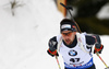 Mario Dolder of Switzerland during the men 10km sprint race of IBU Biathlon World Cup in Hochfilzen, Austria.  Men 10km sprint race of IBU Biathlon World cup was held in Hochfilzen, Austria, on Friday, 8th of December 2017.
