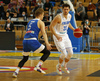 Luka Rupnik (no.5) of Slovenia and Ilari Seppala (no.35) of Finland of Finland during basketball match of FIBA Basketball World Cup 2023 Qualifiers between Slovenia and Finland. Basketball match of FIBA Basketball World Cup 2023 Qualifiers between Slovenia and Finland was played in Bonifika arena in Koper, Slovenia, on Monday, 28th of February 2022.