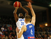 Ziga Samar (no.4) of Slovenia and Jamar Wilson (no.31) of Finland during basketball match of FIBA Basketball World Cup 2023 Qualifiers between Slovenia and Finland. Basketball match of FIBA Basketball World Cup 2023 Qualifiers between Slovenia and Finland was played in Bonifika arena in Koper, Slovenia, on Monday, 28th of February 2022.