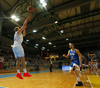 Sasu Salin (no.9) of Finland and  Jaka Blazic (no.11) of Slovenia during basketball match of FIBA Basketball World Cup 2023 Qualifiers between Slovenia and Finland. Basketball match of FIBA Basketball World Cup 2023 Qualifiers between Slovenia and Finland was played in Bonifika arena in Koper, Slovenia, on Monday, 28th of February 2022.