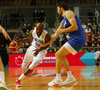 Jamar Wilson (no.31) of Finland and Mike Tobey (no.10) of Slovenia during basketball match of FIBA Basketball World Cup 2023 Qualifiers between Slovenia and Finland. Basketball match of FIBA Basketball World Cup 2023 Qualifiers between Slovenia and Finland was played in Bonifika arena in Koper, Slovenia, on Monday, 28th of February 2022.