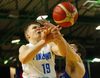 Elias Valtonen (no.19) of Finland during basketball match of FIBA Basketball World Cup 2023 Qualifiers between Slovenia and Finland. Basketball match of FIBA Basketball World Cup 2023 Qualifiers between Slovenia and Finland was played in Bonifika arena in Koper, Slovenia, on Monday, 28th of February 2022.