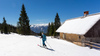 Ski touring and freeride skiing in mountains above Pokljuka, Slovenia, on Saturday, 30th of April 2016.
