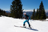 Ski touring and freeride skiing in mountains above Pokljuka, Slovenia, on Saturday, 30th of April 2016.
