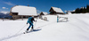 Ski touring and freeride skiing in mountains above Pokljuka, Slovenia, on Saturday, 30th of April 2016.
