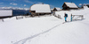 Ski touring and freeride skiing in mountains above Pokljuka, Slovenia, on Saturday, 30th of April 2016.
