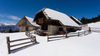 Snow cowered alpine meadows Zajamniki in Pokljuka, Slovenia, on Saturday, 30th of April 2016.
