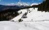 Snow cowered alpine meadows Zajamniki in Pokljuka, Slovenia, on Saturday, 30th of April 2016.
