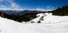 Snow cowered alpine meadows Zajamniki in Pokljuka, Slovenia, on Saturday, 30th of April 2016.
