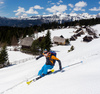 Ski touring and freeride skiing in mountains above Pokljuka, Slovenia, on Saturday, 30th of April 2016.
