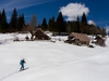 Ski touring and freeride skiing in mountains above Pokljuka, Slovenia, on Saturday, 30th of April 2016.
