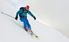 Skiing in fresh snow during ski touring in Velika Planina above Kamnik, Slovenia on sunny Saturday, 20th of February 2016.
