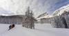 Ski touring in mountains around Vrsic pass above Kranjska Gora, Slovenia.
