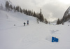 Ski touring in mountains around Vrsic pass above Kranjska Gora, Slovenia.