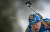 Carl Johan Bergman of Sweden during men 20km individual race of e.on Ruhrgas IBU Biathlon World Cup 2009-10. Men individual race of e.on Ruhrgas IBU Biathlon World Cup was held in Pokljuka, Slovenia, on 17th of December 2009.
