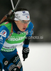 Julie Carraz-Collin of France during women 15km individual race of e.on Ruhrgas IBU Biathlon World Cup 2009-10. Women individual race of e.on Ruhrgas IBU Biathlon World Cup was held in Pokljuka, Slovenia, on 17th of December 2009.

