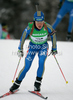 Sofia Domeij of Sweden during women 15km individual race of e.on Ruhrgas IBU Biathlon World Cup 2009-10. Women individual race of e.on Ruhrgas IBU Biathlon World Cup was held in Pokljuka, Slovenia, on 17th of December 2009.
