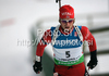 Third placed Alexander Os of Norway during men 20km individual race of e.on Ruhrgas IBU Biathlon World Cup 2009-10. Men individual race of e.on Ruhrgas IBU Biathlon World Cup was held in Pokljuka, Slovenia, on 17th of December 2009.
