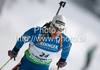 Fifth placed Vincent Jay of France during men 20km individual race of e.on Ruhrgas IBU Biathlon World Cup 2009-10. Men individual race of e.on Ruhrgas IBU Biathlon World Cup was held in Pokljuka, Slovenia, on 17th of December 2009.

