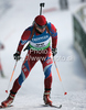 Lee-Steve Jackson of Great Britain during men 20km individual race of e.on Ruhrgas IBU Biathlon World Cup 2009-10. Men individual race of e.on Ruhrgas IBU Biathlon World Cup was held in Pokljuka, Slovenia, on 17th of December 2009.
