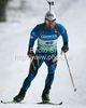 Second placed Simon Fourcade of France during men 20km individual race of e.on Ruhrgas IBU Biathlon World Cup 2009-10. Men individual race of e.on Ruhrgas IBU Biathlon World Cup was held in Pokljuka, Slovenia, on 17th of December 2009.
