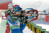 Ana Carin Olofsson Zidek of Sweden during women 10km pursuit race of e.on Ruhrgas IBU Biathlon World Cup 2009-10. Women pursuit race of e.on Ruhrgas IBU Biathlon World Cup was held in Pokljuka, Slovenia, on 20th of December 2009.
