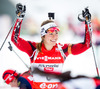 Winner Synnoeve Solemdal (NOR) during Womens Pursuit of E. ON IBU Biathlon World Cup at the Biathlonstadium in Hochfilzen, Austria on 2013/12/08.
