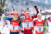 Second Juliya Dzhyma (UKR), Winner Synnoeve Solemdal (NOR) and third Krystyna Palka (POL)  during Womens Pursuit of E. ON IBU Biathlon World Cup at the Biathlonstadium in Hochfilzen, Austria on 2013/12/08.
