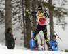 Martin Fourcade of France competes during men IBU E.on Biathlon World cup sprint race in Pokljuka, Slovenia. Men sprint race of IBU E.on Biathlon World cup was held on Thursday, 6th of March 2014 in Pokljuka, Slovenia.
